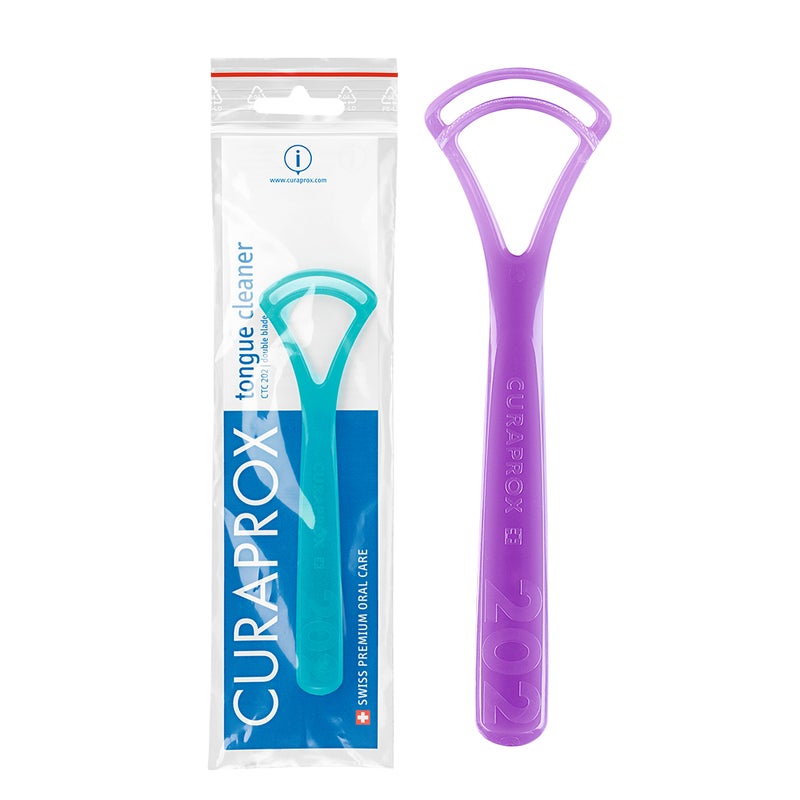CURAPROX Double-Bladed Tongue Cleaner | Gently Removes Bacteria for Fresher Breath & Improved Oral Hygiene - Image 1
